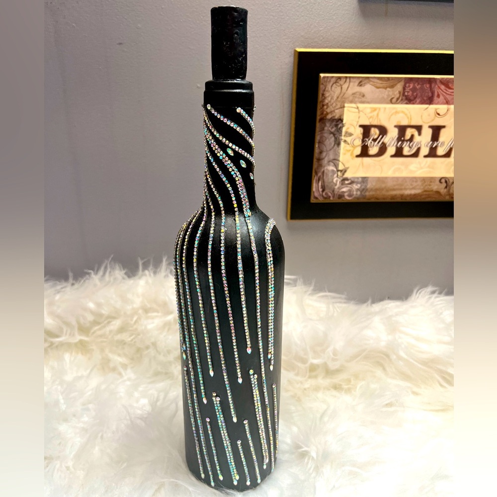 Beautiful Upcycled Rhinestone Bottle!